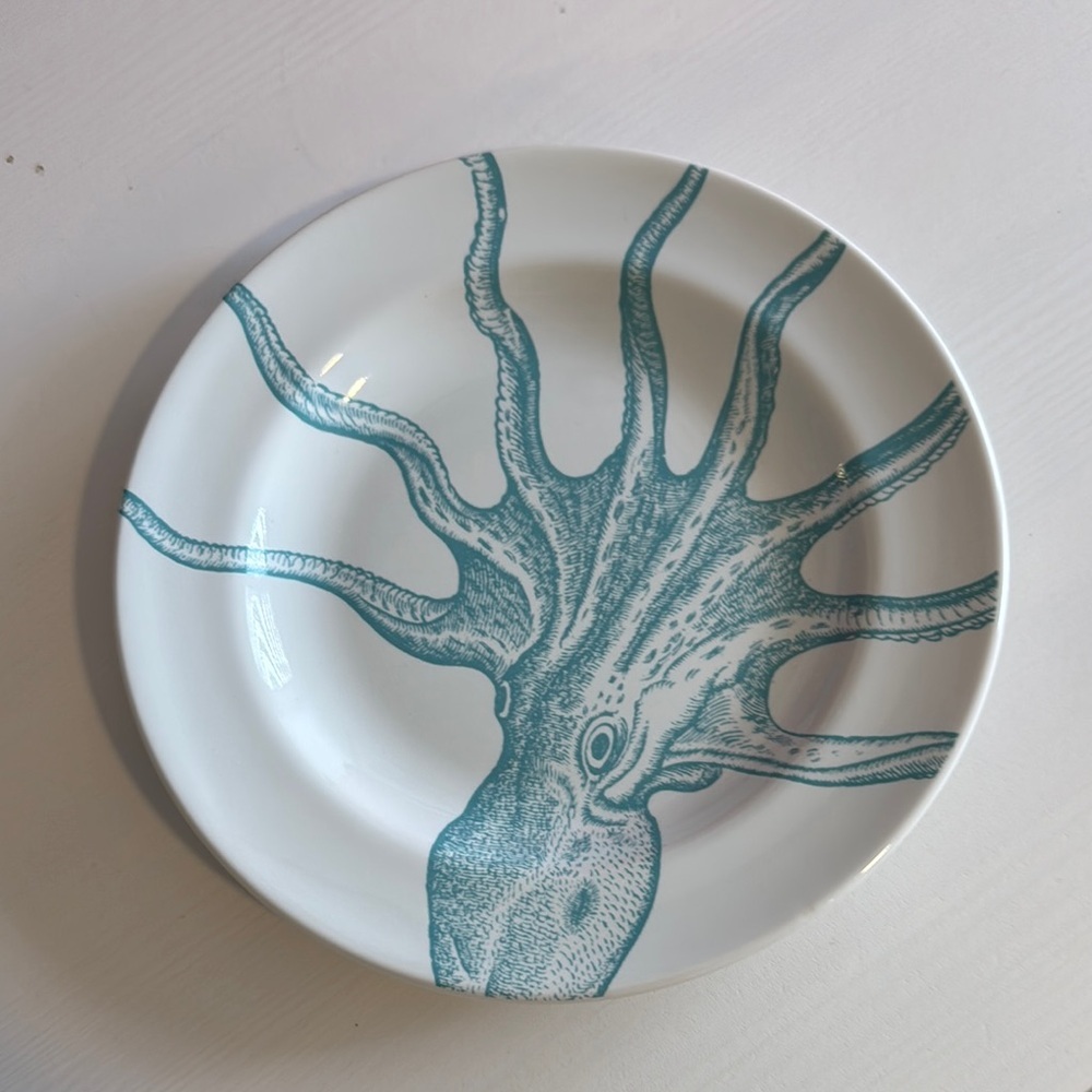Octopus Design Plate Blue and White Plate Wall Gallery Wall